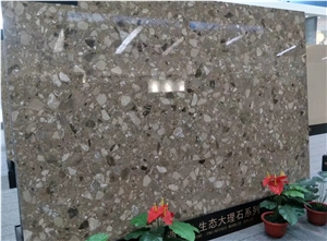 High Quality Chinese Light Emperador Artificial Quartz Slab&Tile