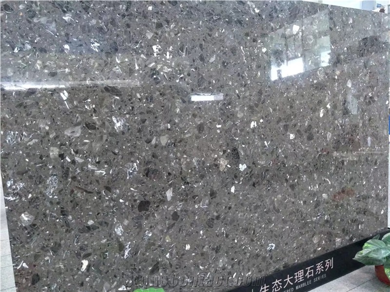High Quality Chinese Light Emperador Artificial Quartz Slab&Tile