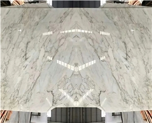 Ice White Jade Marble Wall Covering Polished Book Matched
