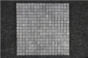 Iran Gray Travertine Polished Chipped Marble Mosaics, Tiles for Wall