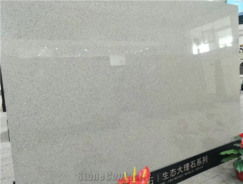 Light Grey Artificial Quartz Stone Slab&Tiles for Kitchen Countertop