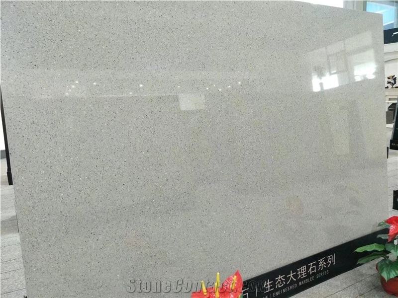 Light Grey Artificial Quartz Stone Slab&Tiles for Kitchen Countertop
