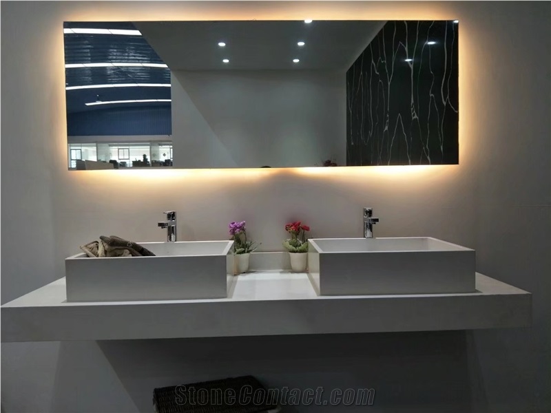 Light Grey Artificial Quartz Stone Slab&Tiles for Kitchen Countertop