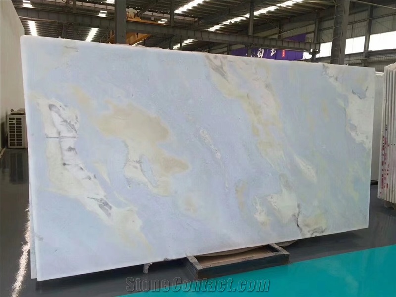 Light Sky Blue Marble Slab,Azul Cielo Tiles for Hotel Decoration, Azul Argentina Blue Marble