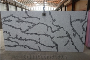 Marble Look, Artificial/Engineered White Quartz Stone/Slabs, 2cm,3cm Marble Look, Artificial/Engineered White Quartz Stone/Slabs, 2cm,3cm