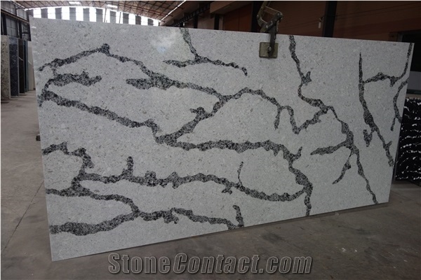 Marble Look, Artificial/Engineered White Quartz Stone/Slabs, 2cm,3cm