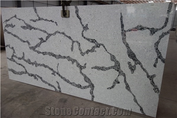 Marble Look, Artificial/Engineered White Quartz Stone/Slabs, 2cm,3cm