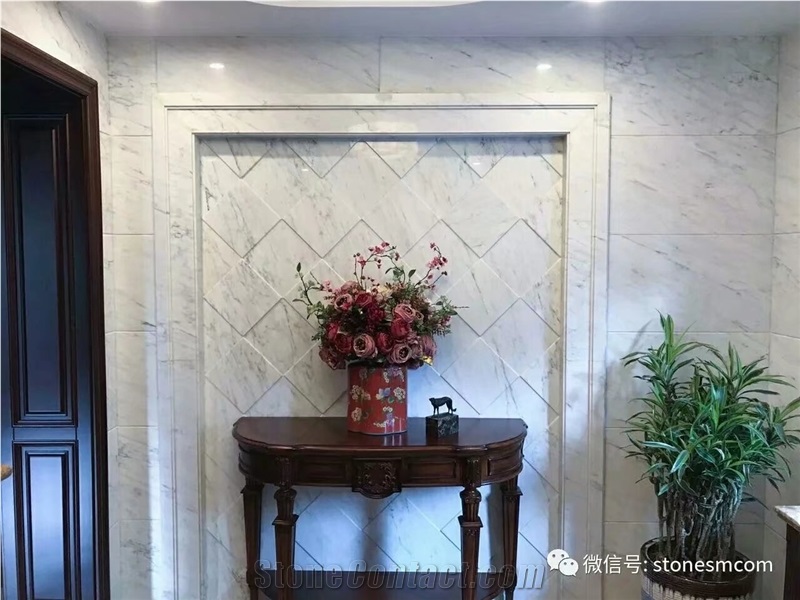 Myanmar White Jade Marble Floor Covering Polished