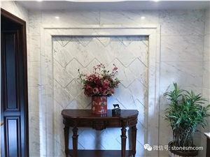 Myanmar White Jade Marble Floor Covering Polished
