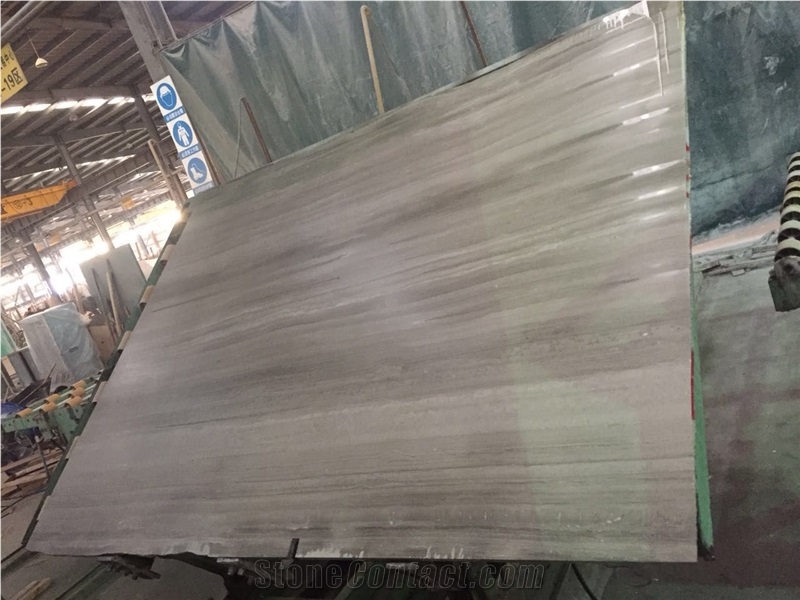 New White Wooden Grain Marble Tile, China Wood Vein Slab / Own Factory