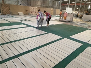New White Wooden Grain Marble Tile, China Wood Vein Slab / Own Factory