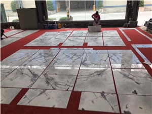 Newest Italy Ice Jade Marble White with Lilac Panttern Slabs & Tiles