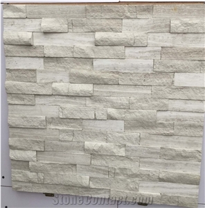 Oak White Marble Stacked Stone Ledger Panels-Oak White Split Face