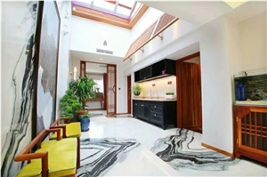 Panda White Marble Slabs Tiles Panel Hotel Wall, Floor Covering