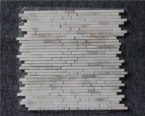Polished Grey Wood Grain Marble Mosaic Design for Wall and Floor