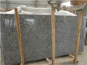 Polished Spray White with Grey Granite, Seawave Art Carving Wall Panel