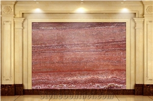 Red Travertine for Lobby, Bathroom,Toilet Use,Stone with Veins Pattern