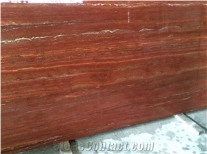Red Travertine for Lobby, Bathroom,Toilet Use,Stone with Veins Pattern
