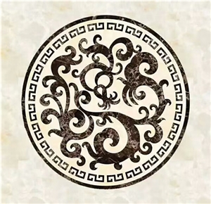 Round Composited Laminated Polished Marble Waterjet Medallion/Hotel