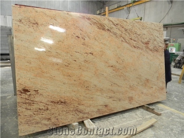 Shivakashi Gold Slabs Yellow Granite Polished Floor Covering Tiles