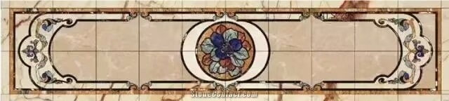 Square Laminated Composited Marble Waterjet Medallion/Polished