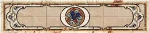 Square Laminated Composited Marble Waterjet Medallion/Polished