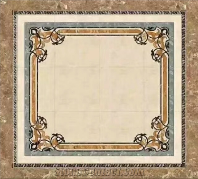 Square Laminated Composited Marble Waterjet Medallion/Polished