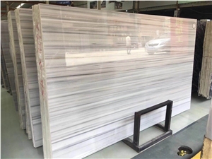 Straight Line Wood Grain Starsha White Marble, Decorative Wall Panels