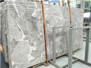Turkey Grey Marble Slabs Tiles Dora Ash Cloud Floor Covering Pattern