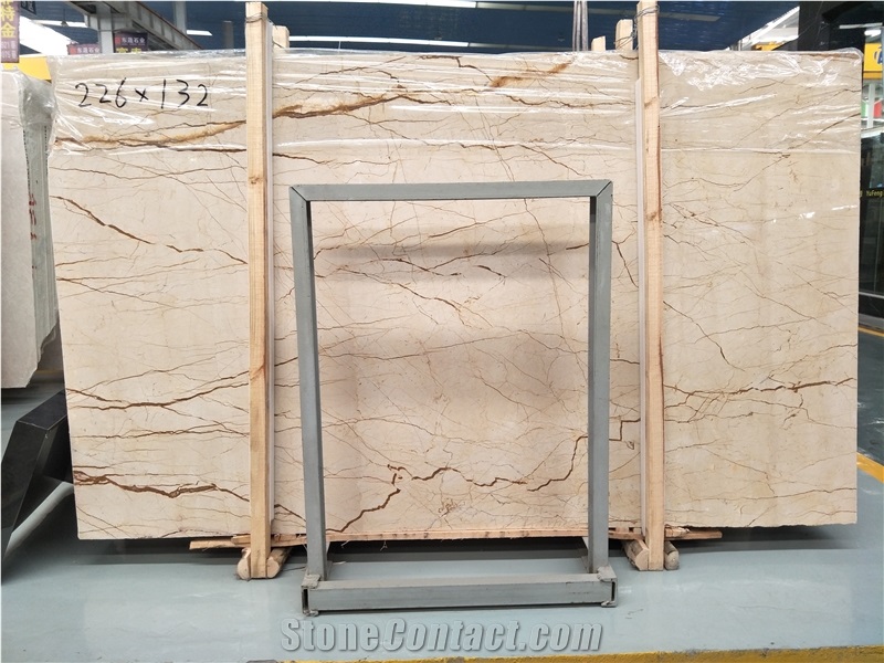 Turkey Sofitel Gold Marble Beige Slabs for Pool Copping, Wall Covering