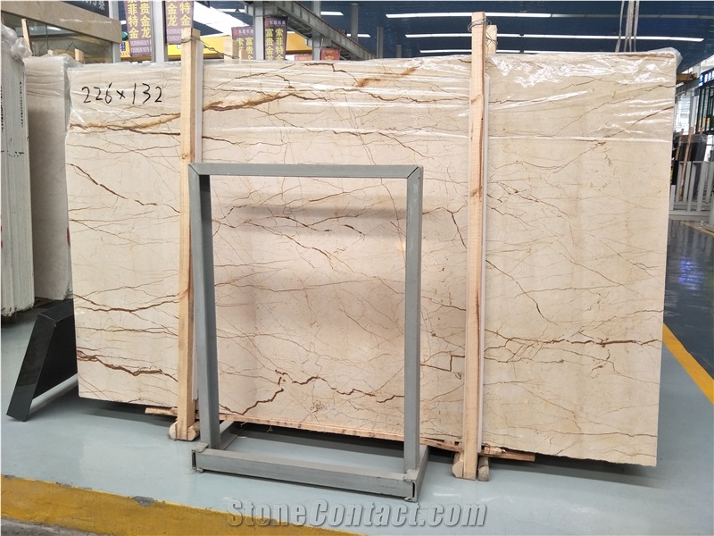 Turkey Sofitel Gold Marble Beige Slabs for Pool Copping, Wall Covering