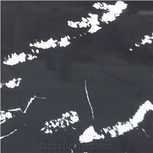 Vietnam Quartz Marble Looks Slabs,Black Artificial Stone White Vein