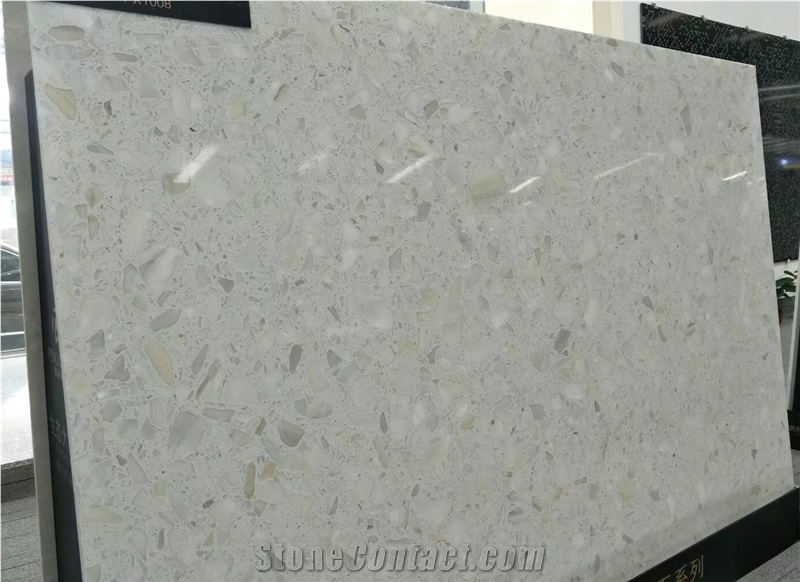 White Artificial Quartz Stone Slab&Tile for Kitchen Countertop