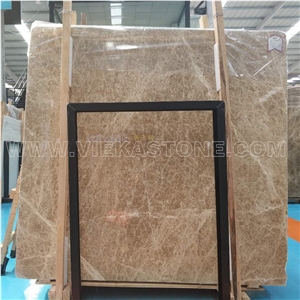 Emperador Light Marble Slab, Brown Polished Wall Floor Covering