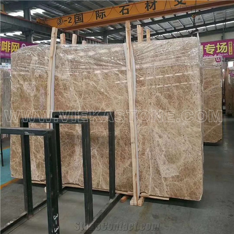 Emperador Light Marble Slab, Brown Polished Wall Floor Covering