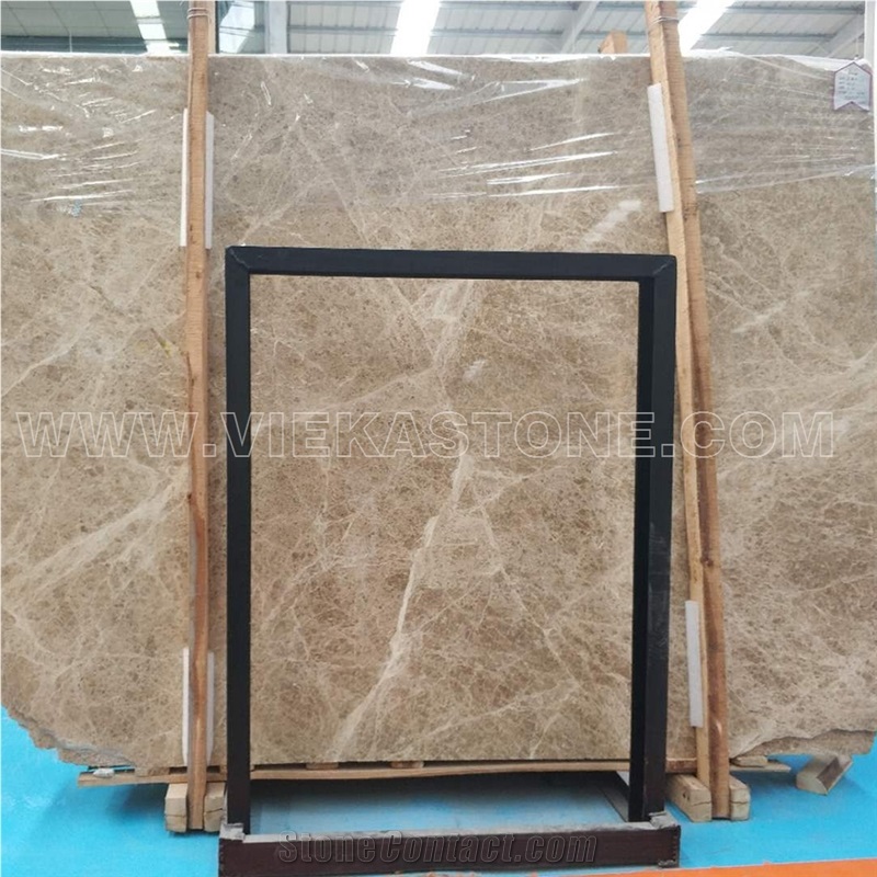 Emperador Light Marble Slab, Brown Polished Wall Floor Covering