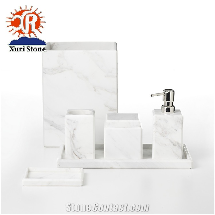 Marble Resin Bath Accessory Bathroom Accessories Set with Soap