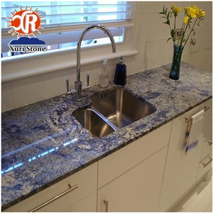 Polished Material Bule Stone Azul Bahia Granite Countertop