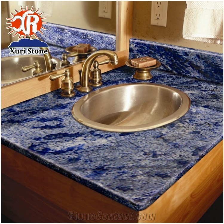 Polished Material Bule Stone Azul Bahia Granite Countertop