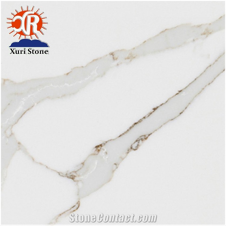 Professional China Supplier Calacatta Quartz Slab for Countertop Design