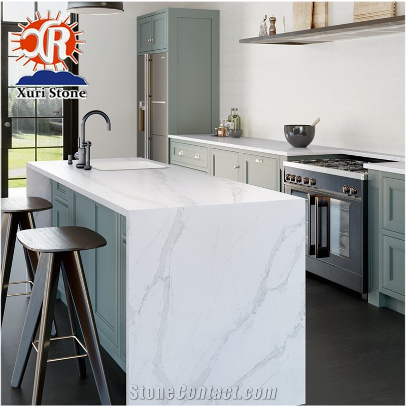 Professional China Supplier Calacatta Quartz Slab for Countertop Design