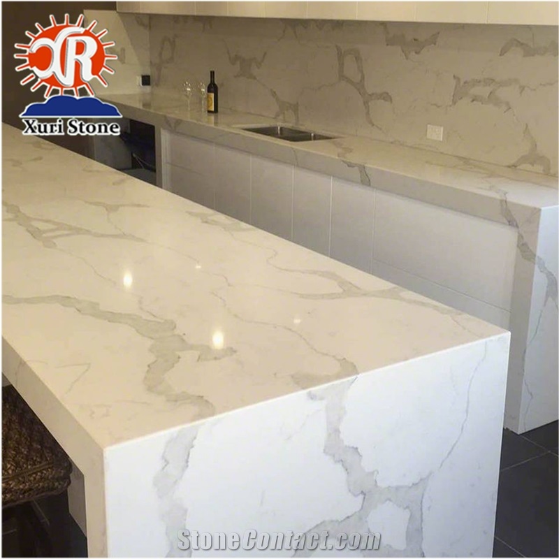 Professional China Supplier Calacatta Quartz Slab for Countertop Design