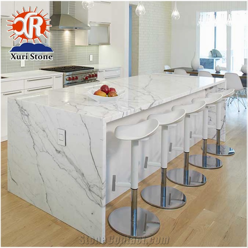 Professional China Supplier Calacatta Quartz Slab for Countertop Design