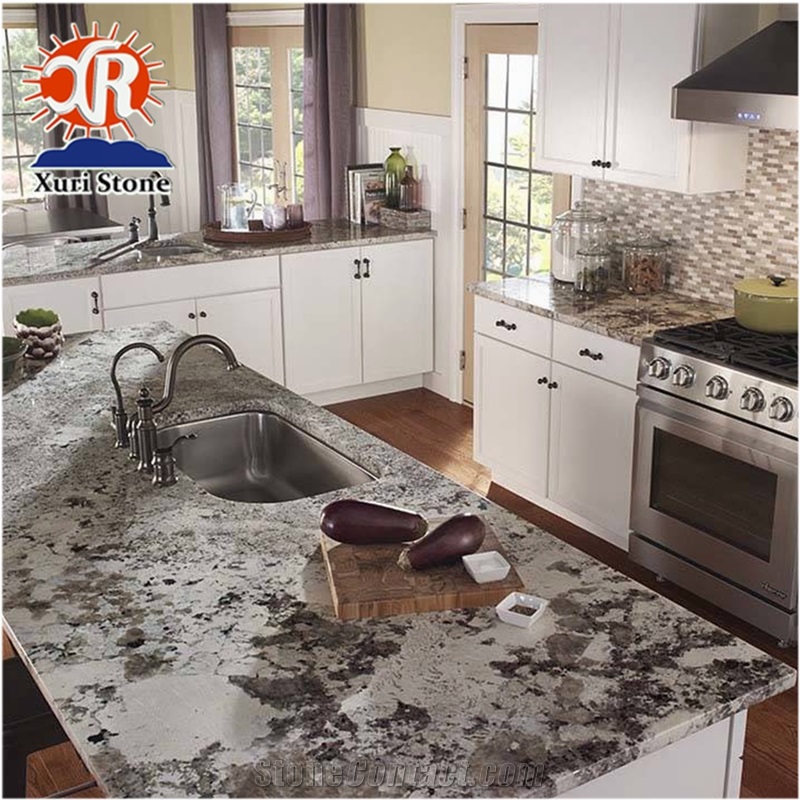 Top Quality Exotic Brazillian Elegant Snowflake Alaska White Granite Countertops