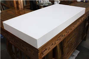 45 Beveled and Laminated White Quartz Bar Countertop