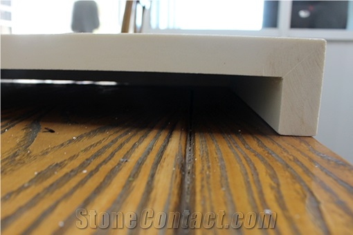 45 Beveled and Laminated White Quartz Bar Countertop