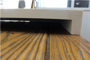 45 Beveled and Laminated White Quartz Bar Countertop