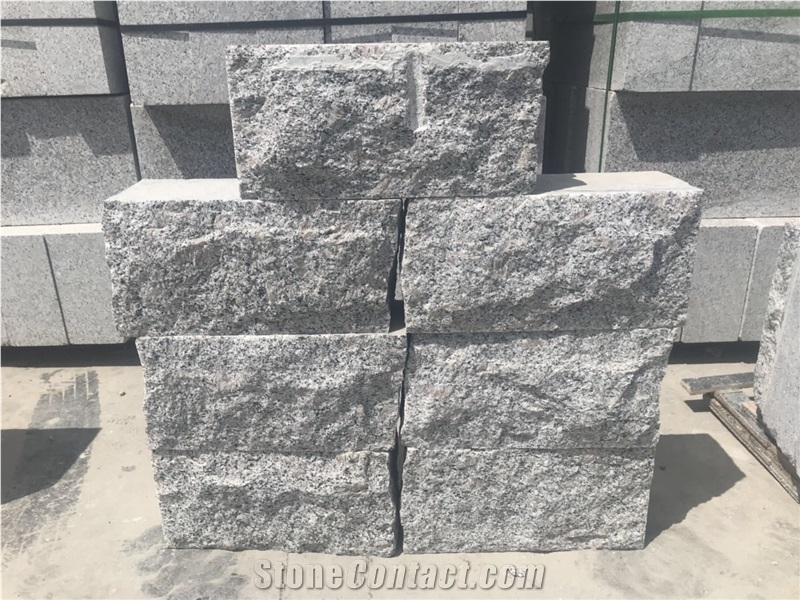 New G341 Light Grey Granite Split Surface Mushroom Wall Stones