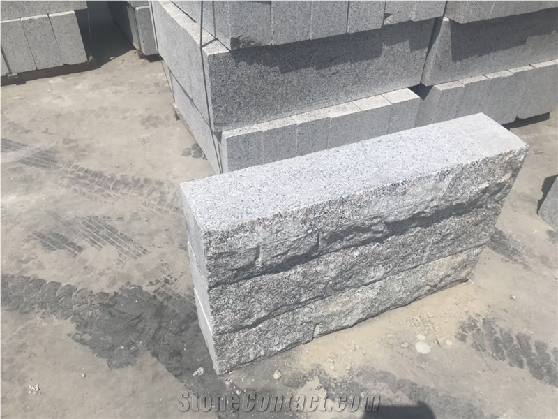 New G341 Light Grey Granite Split Surface Mushroom Wall Stones