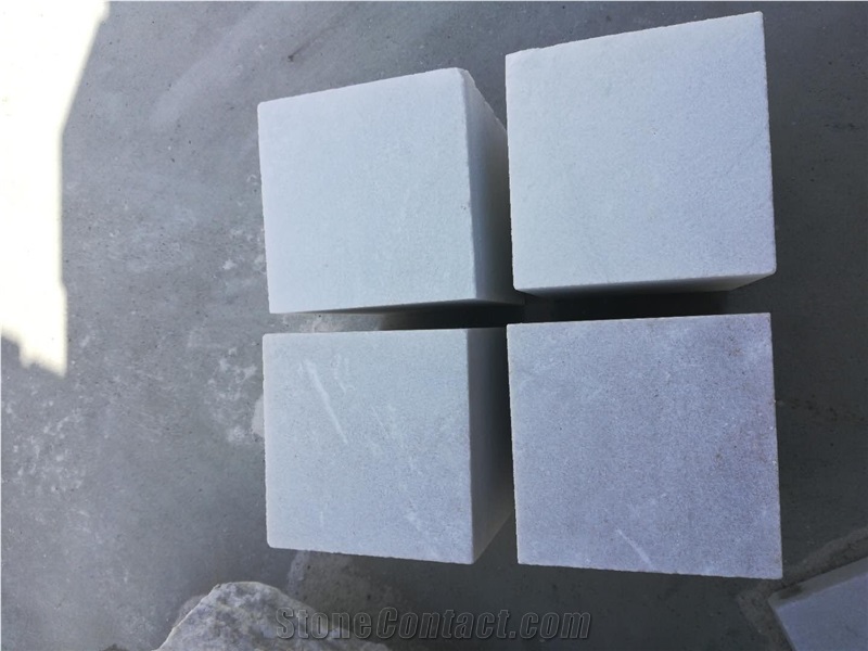 Snow White Marble Cube Stone
